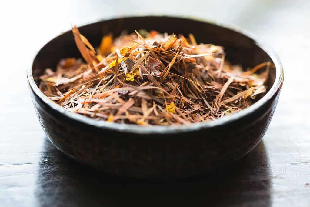loose Rooibos tea leaves in a bowl