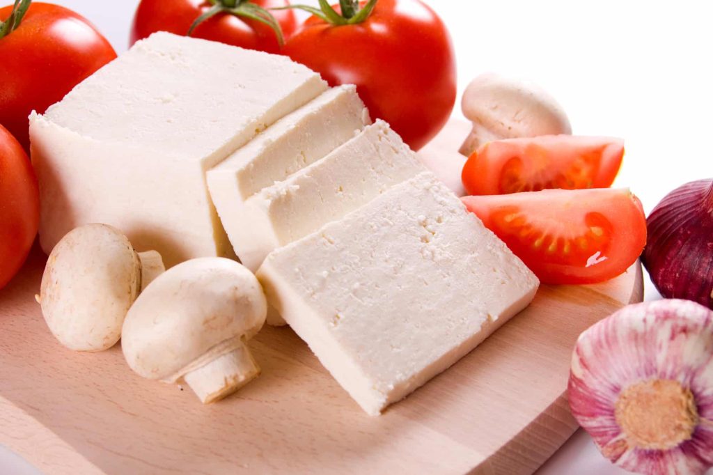 Feta cheese with vegetables