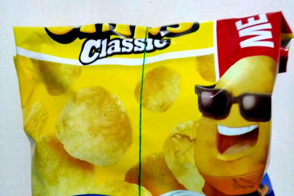 potato chips with rubber band