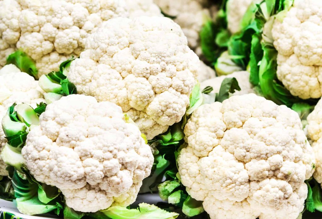 pile of fresh raw cauliflower