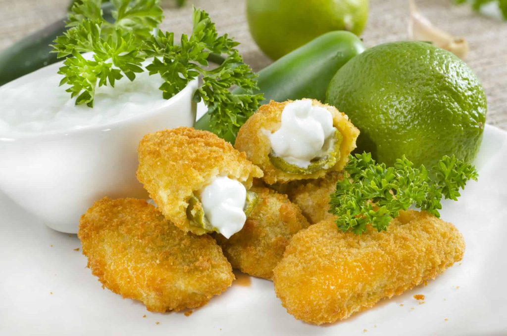 Jalapeno poppers with mayo dip