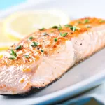 Fillet of salmon on a plate