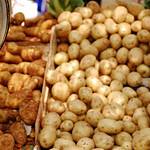 sweet potatoes weighed in the market