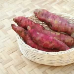 four sweet potatoes in the basket