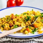 tofu scramble with vegetables and tomatoes