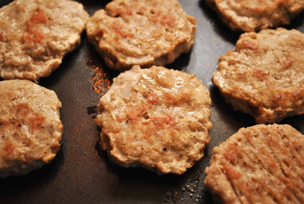 Cooking Round Breakfast Sausage on a Griddle