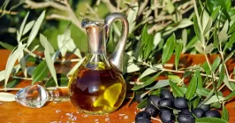 olive oil and black olives