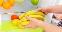 putting bananas in refrigerator