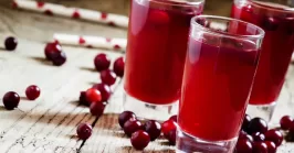 Cranberry juice in glasses