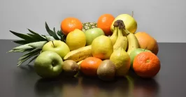 fresh fruits on a kitchen countertop