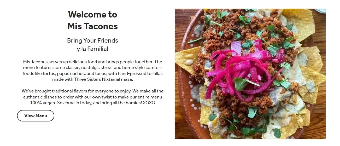 vegan-friendly restaurant mis tacones