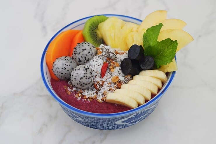 Homemade acai bowl as a healthy food